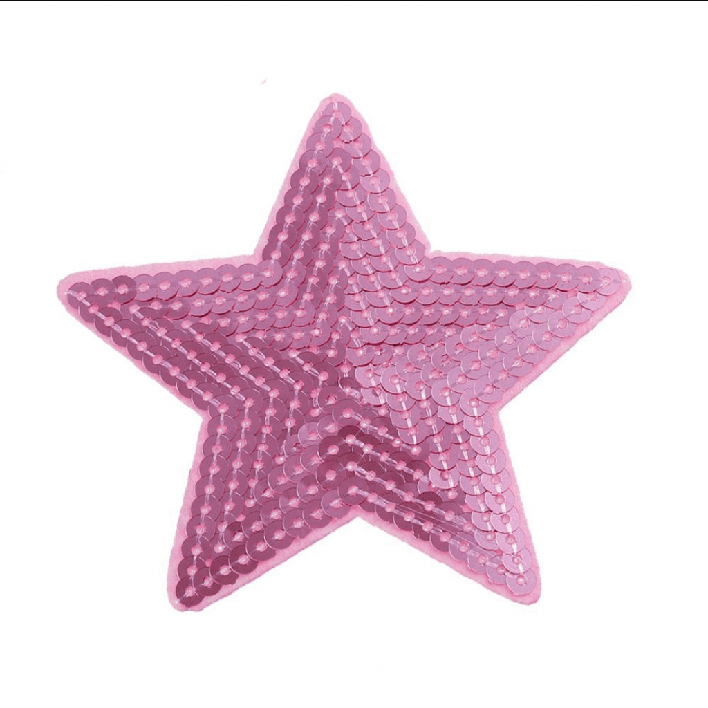 Patch étoile Rose Thermocollant 4x4 Cm - Écusson à Coudre Ou Repasser - Neuf